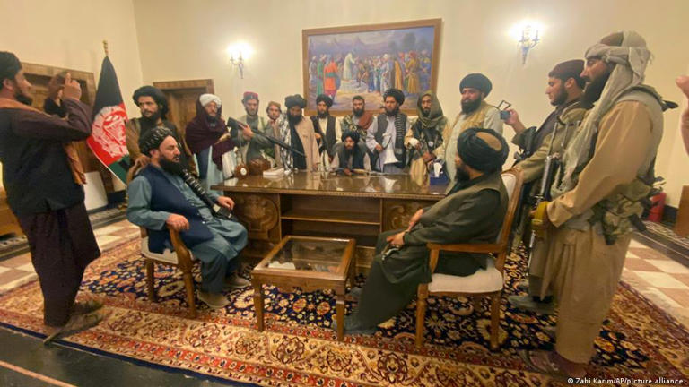 Taliban fighters took control of Afghanistan's presidential palace in Kabul after President Ashraf Ghani fled the country [FILE: August 15, 2021]