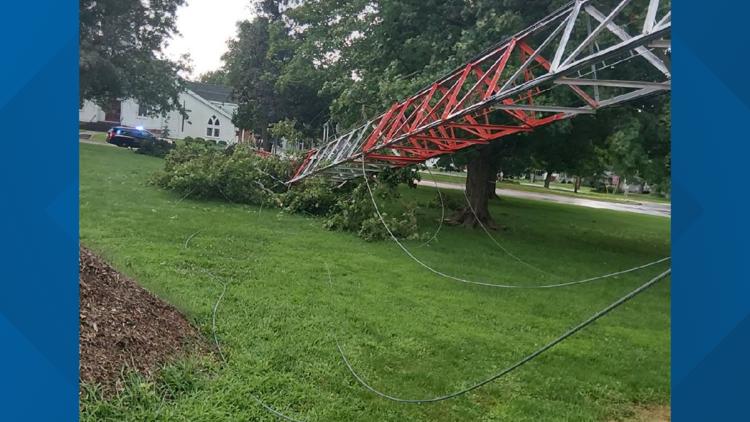 Tuesday's derecho damaged public safety radio in Cambridge, Illinois