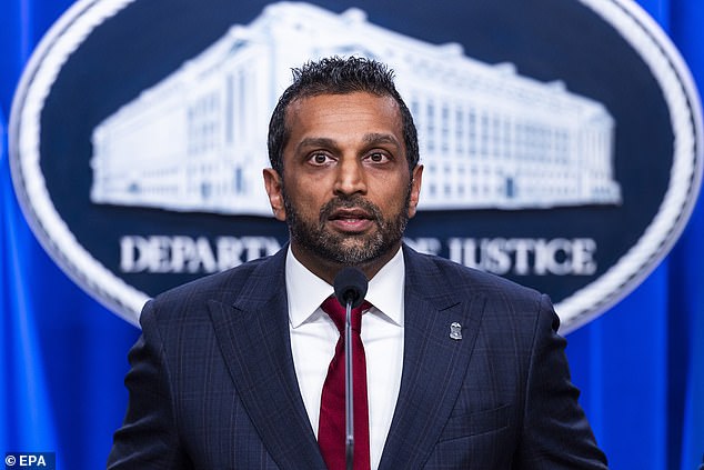 The FBI has teamed up with the NCAA to combat sexual exploitation schemes against college athletes. Pictured: FBI director Kash Patel&nbsp;