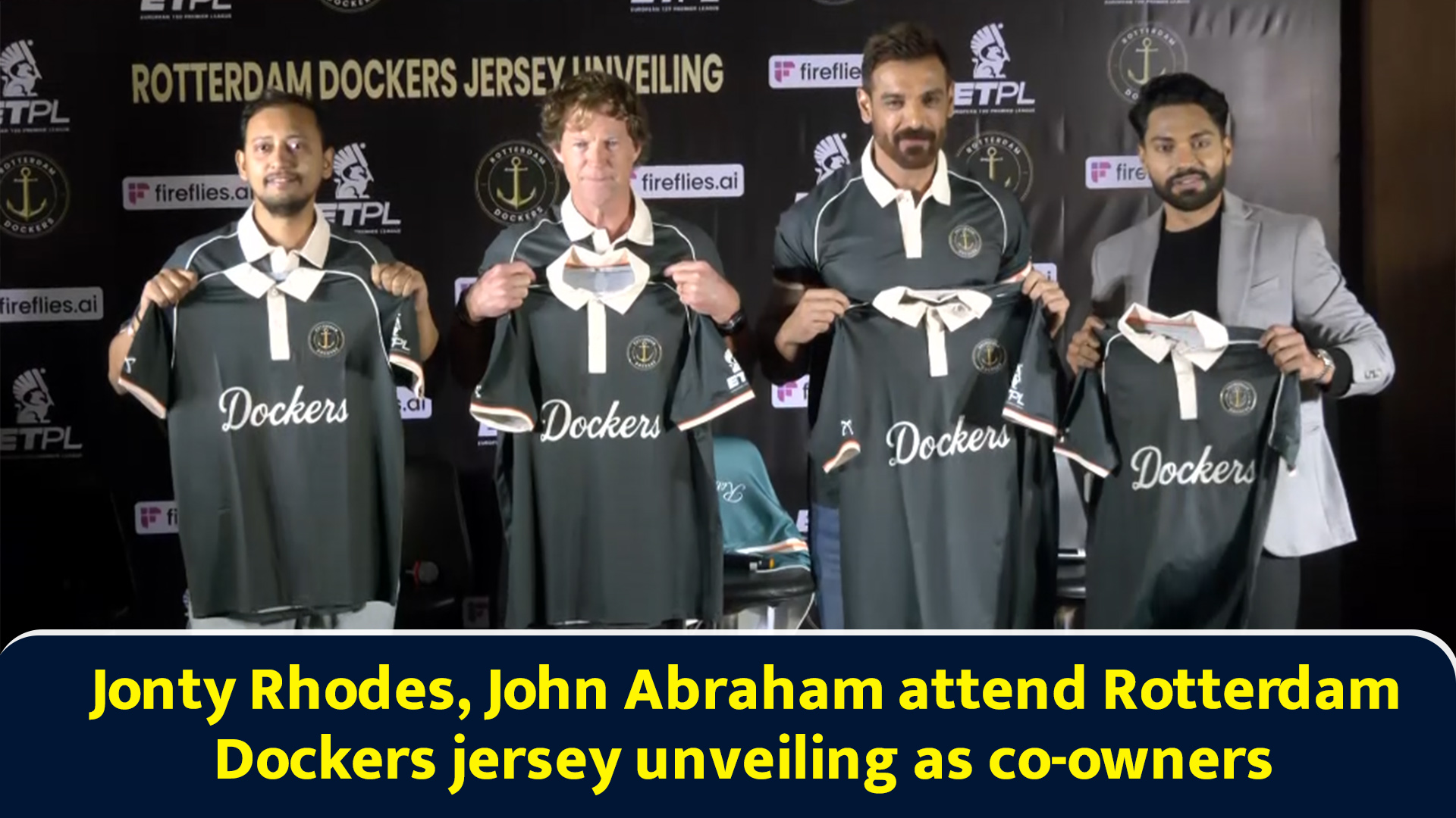 Jonty Rhodes, John Abraham attend Rotterdam Dockers jersey unveiling as ...