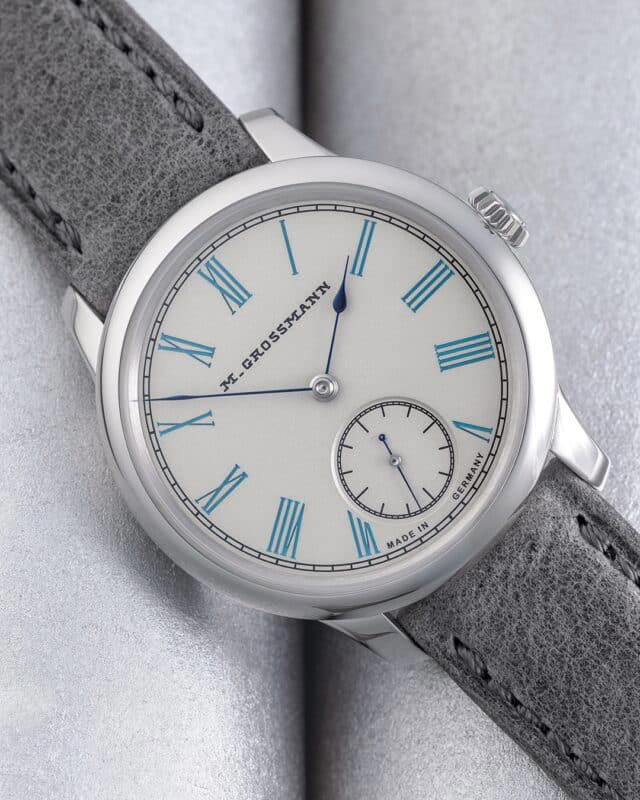 Moritz Grossmann Tefnut 36 silver-plated by friction turquoise blue ...