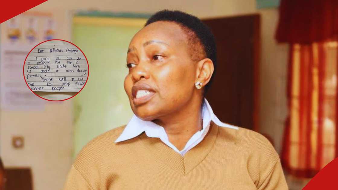 Millicent Omanga shares student's handwritten note after visiting ...