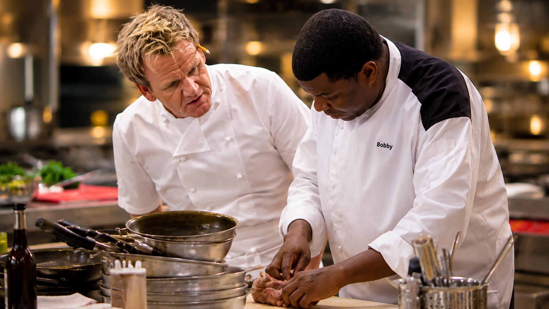 Gordon Ramsay confronts Bobby as overcooked chicken delays the dining room