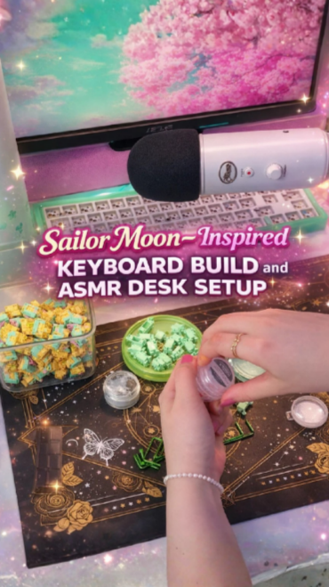 Sailor Moon inspired keyboard build and ASMR desk setup
