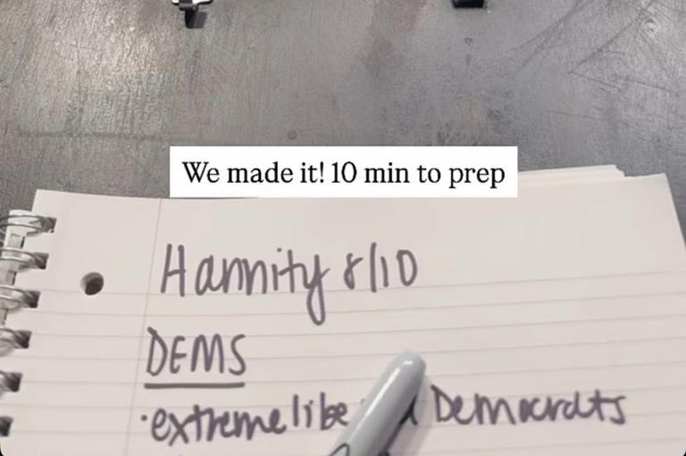 Embarrassing Karoline Leavitt note exposed during live Fox News interview