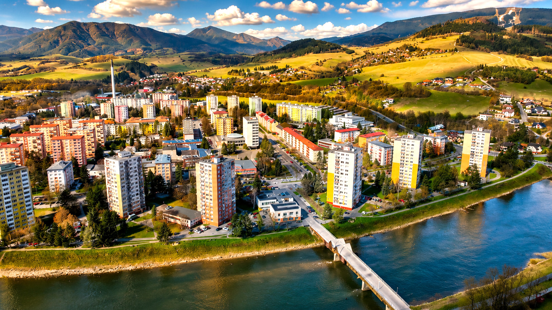 A quiet Slovak town surrounded by rivers and Carpathian Mountains