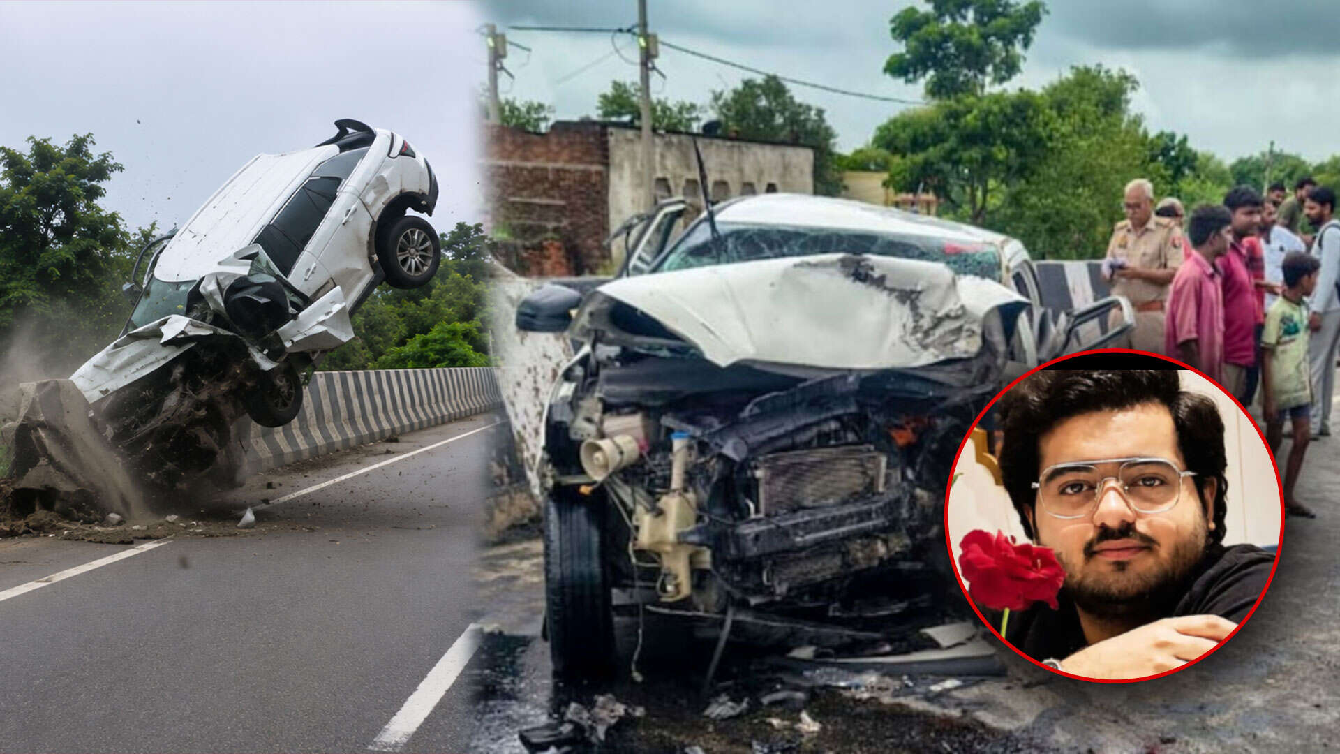 Chilling crash video: Atiq Ahmed’s son’s Creta flips after losing ...