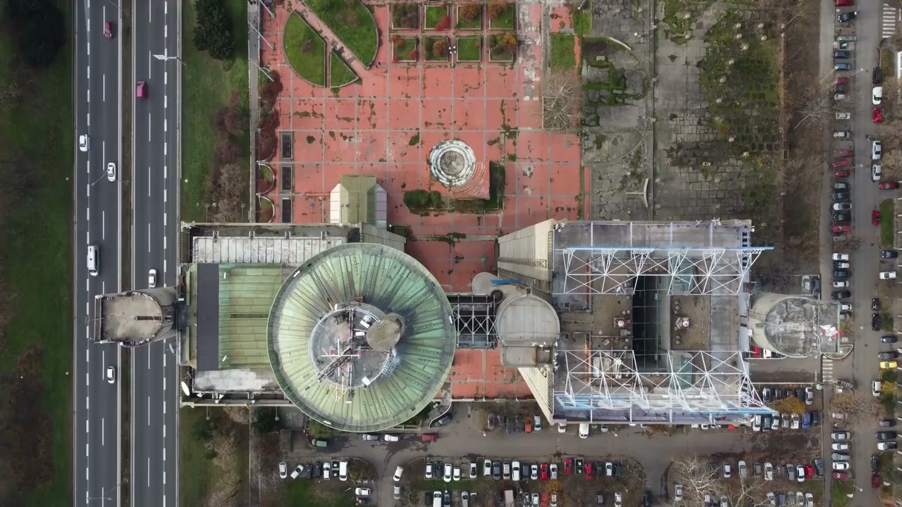 Genex Tower, Serbia: Drone glides over brutalist twin towers
