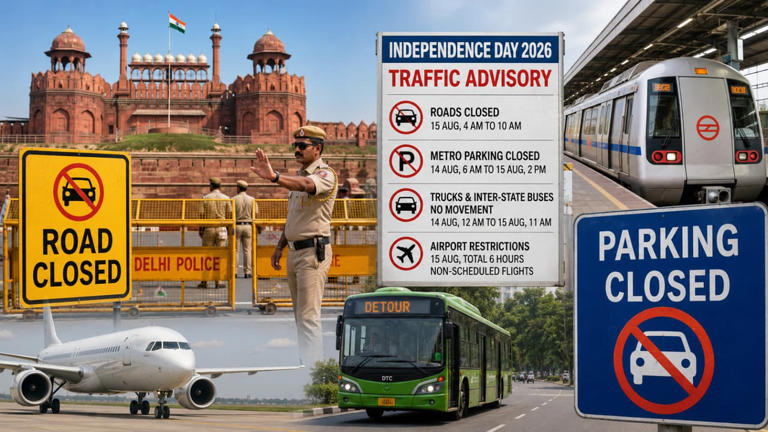 Delhi Independence Day 2026 traffic alert: Check these road, metro and ...