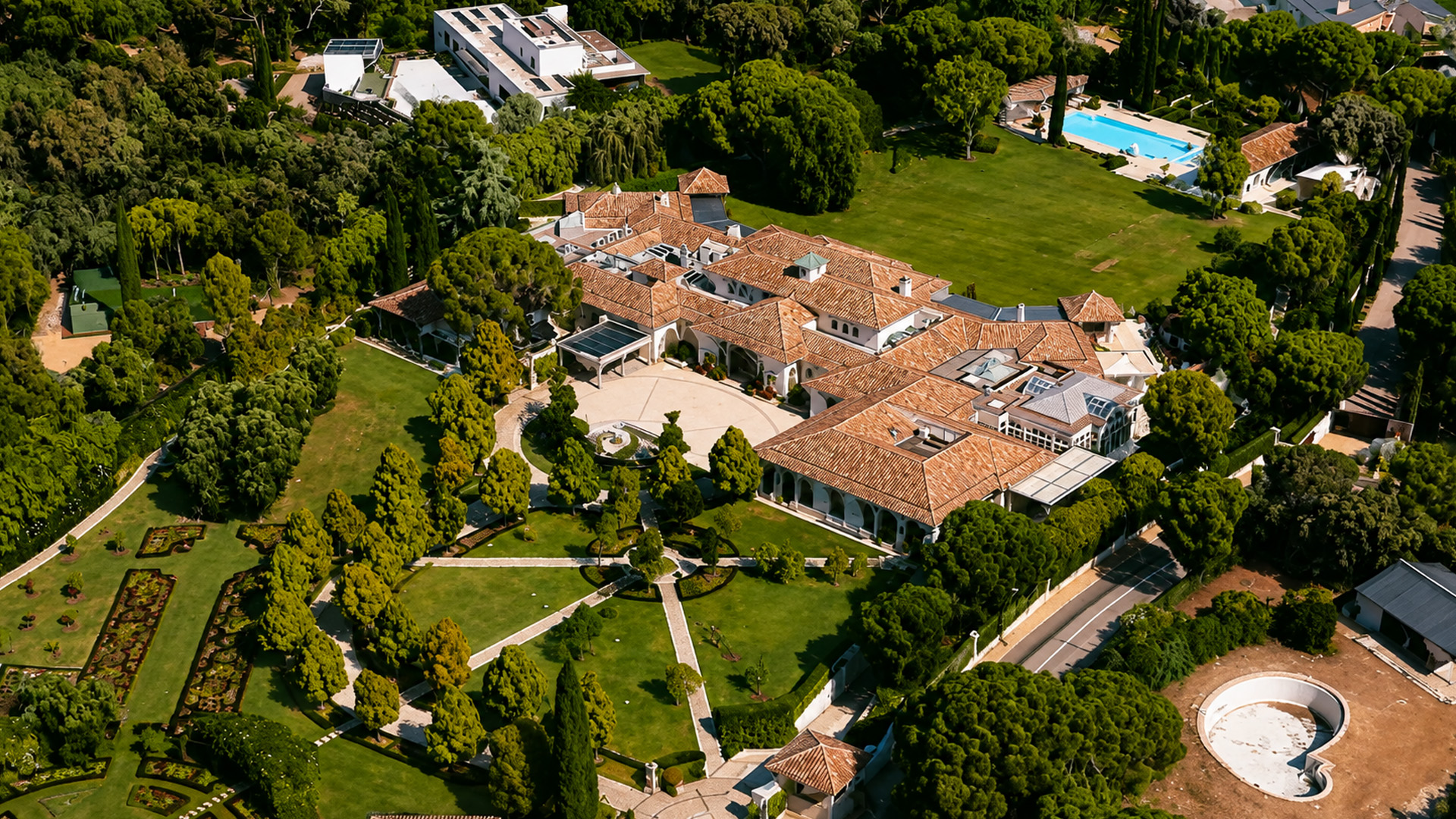 Luxury estate surrounded by private gardens