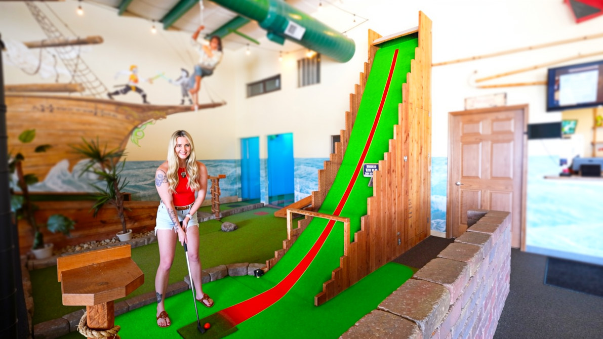 Awesome homemade mini golf course!