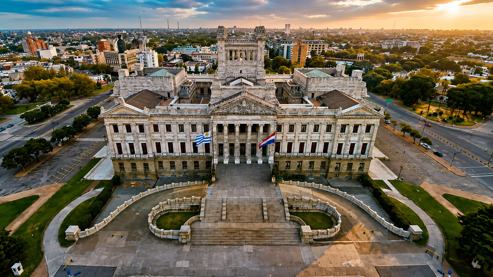 Montevideo’s grand landmark surrounded by the streets of Uruguay