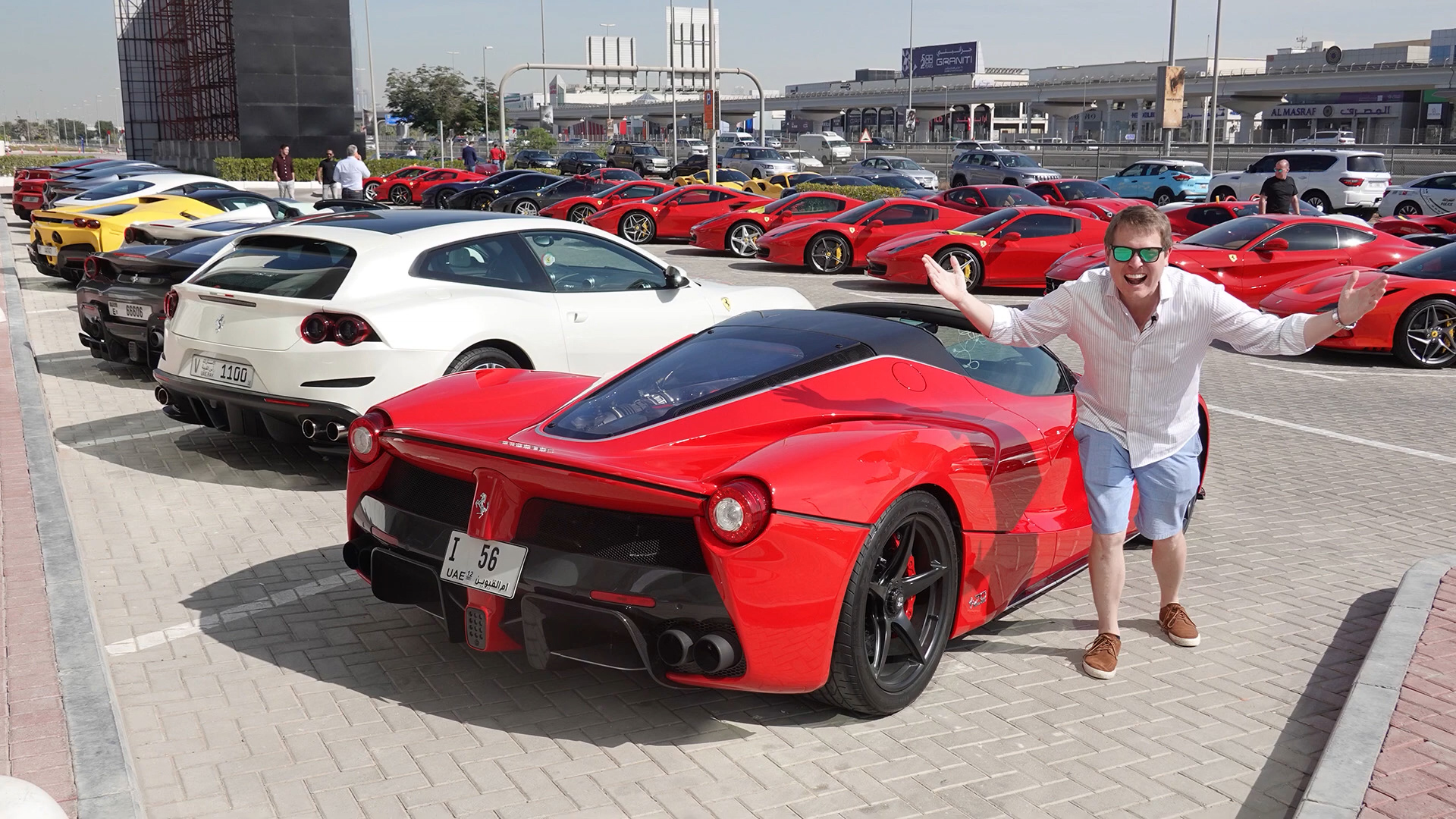 Ferrari convoy arrives for Abu Dhabi F1 display