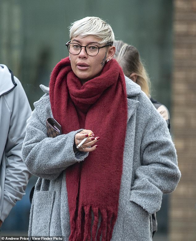 Chanel Fong, 33, (pictured attending a previous court hearing) denies being the owner or in charge of a dangerously out of control dog which caused injury resulting in Keven Jones’s death