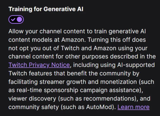 Amazon will train on Twitch streamers’ content by default, unless they ...