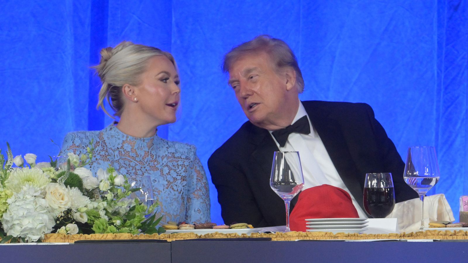 Ms Leavitt with Mr Trump at the White House Correspondents' Association dinner last month. Pic: AP
