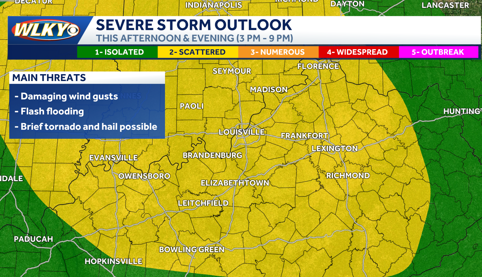 Severe alert day | Severe storms possible; flood watch in effect for some