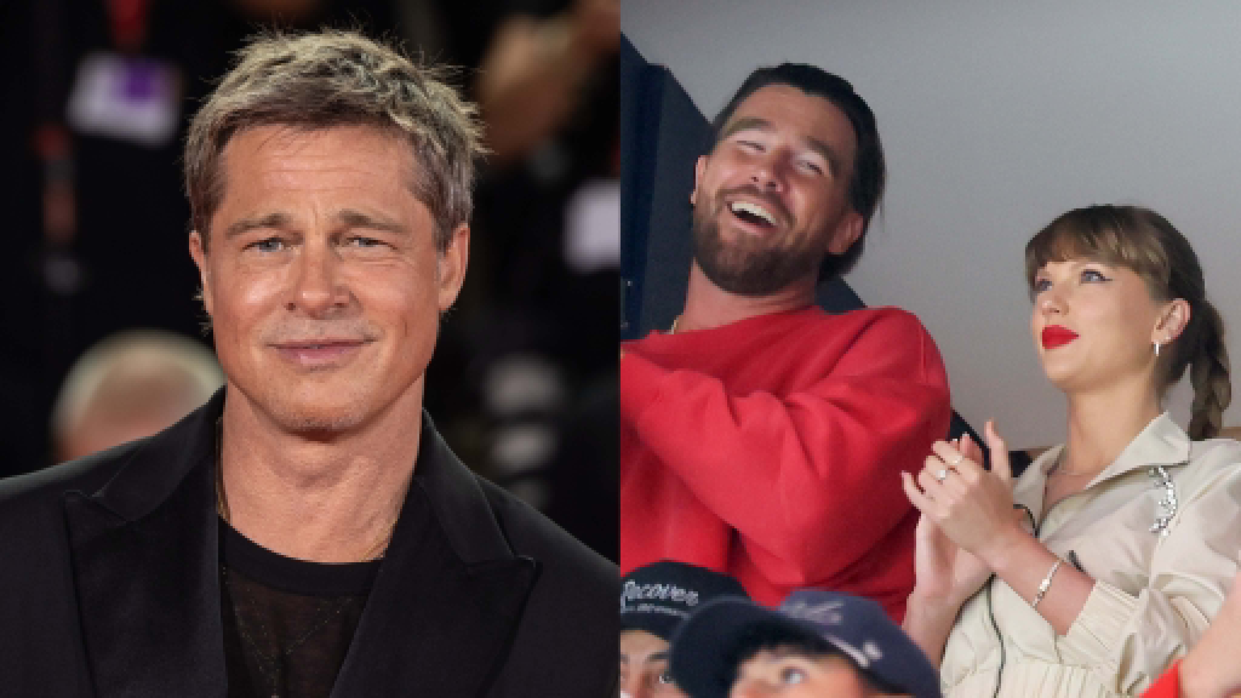 Brad Pitt reportedly started drinking at Taylor Swift and Travis Kelce's wedding and it came after 7 years of sobriety