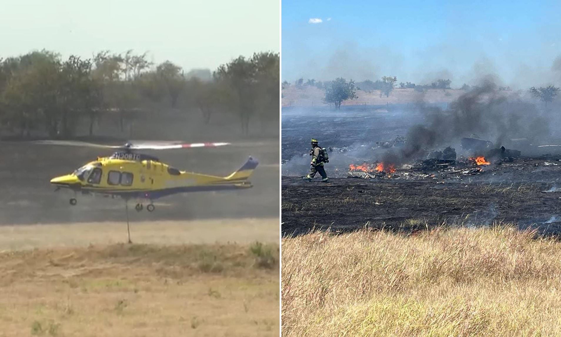 Two people killed in military helicopter crash in Texas sparking massive wildfire