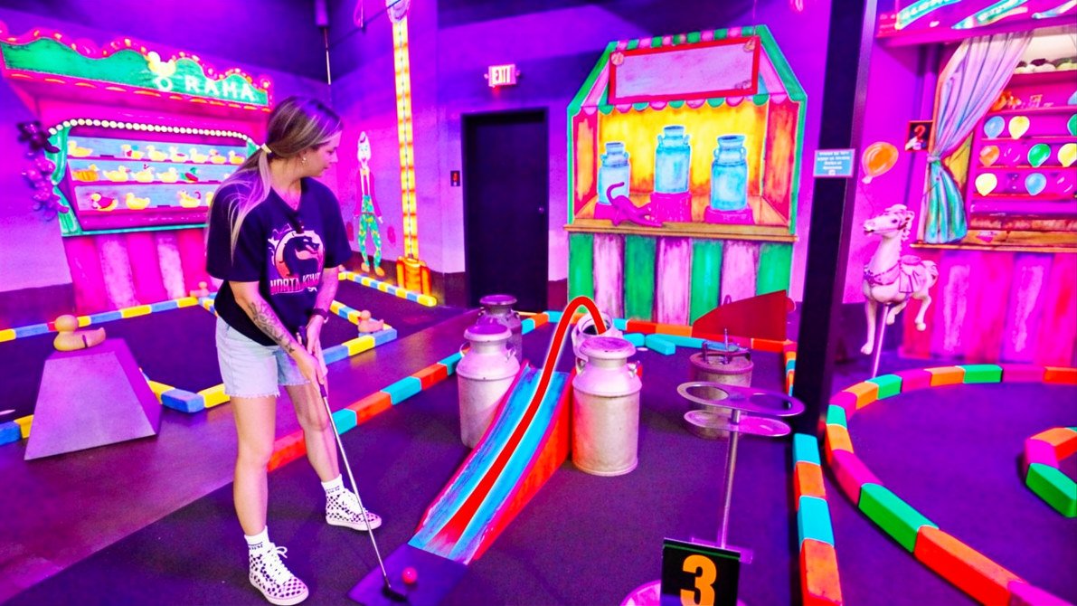 Homemade haunted mini golf course