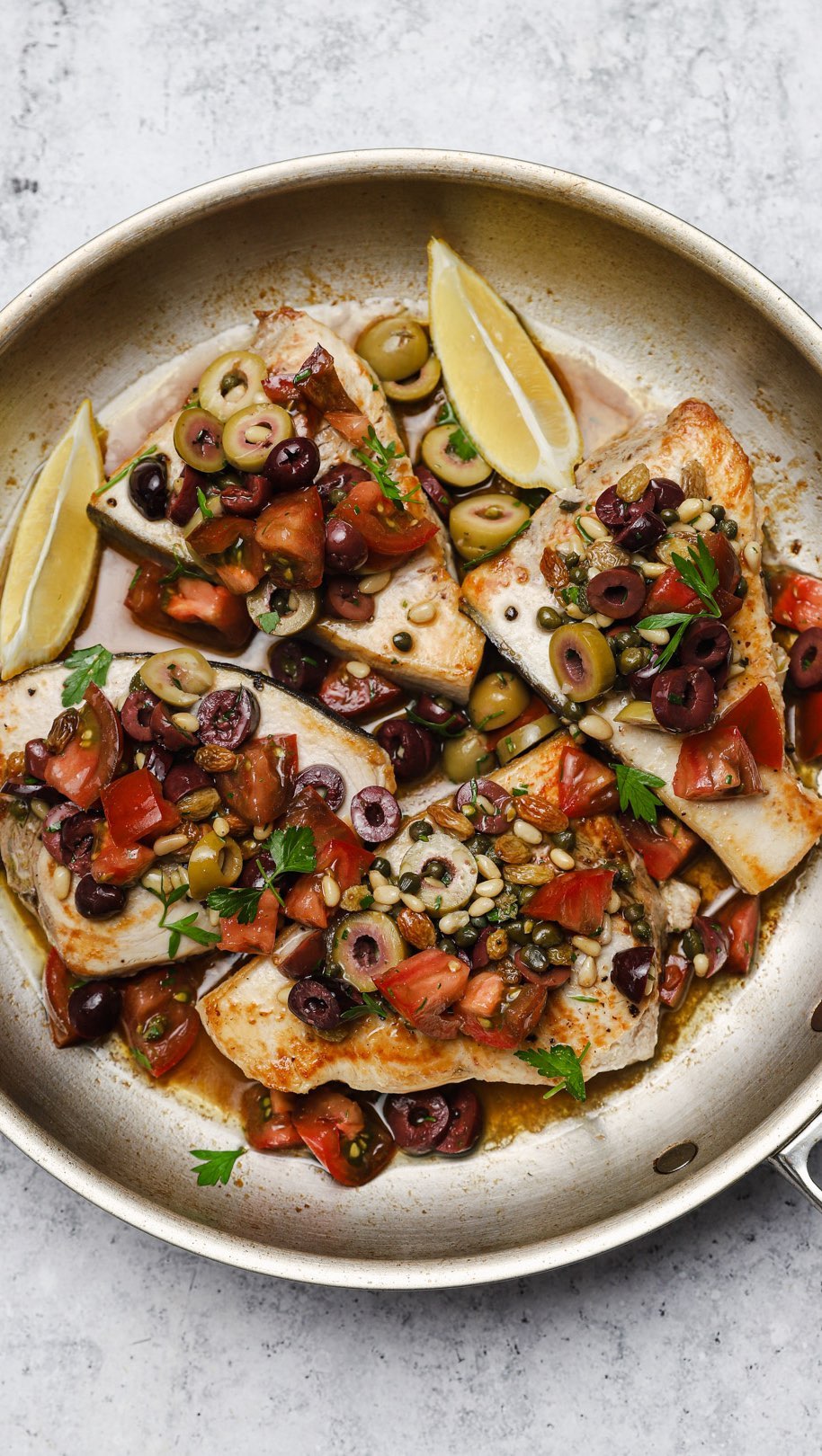 Easy pan seared Sicilian swordfish with incredible flavor