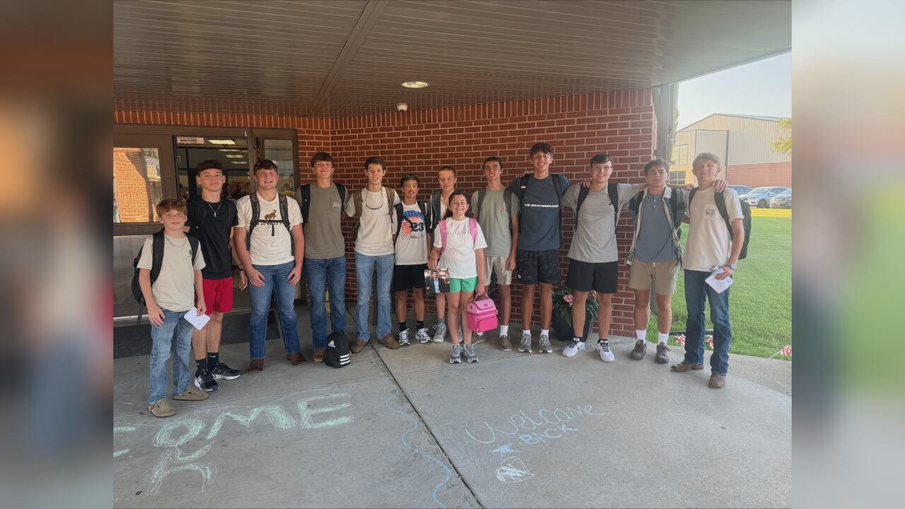 Brady's friends show up for his little sister's first day of school
