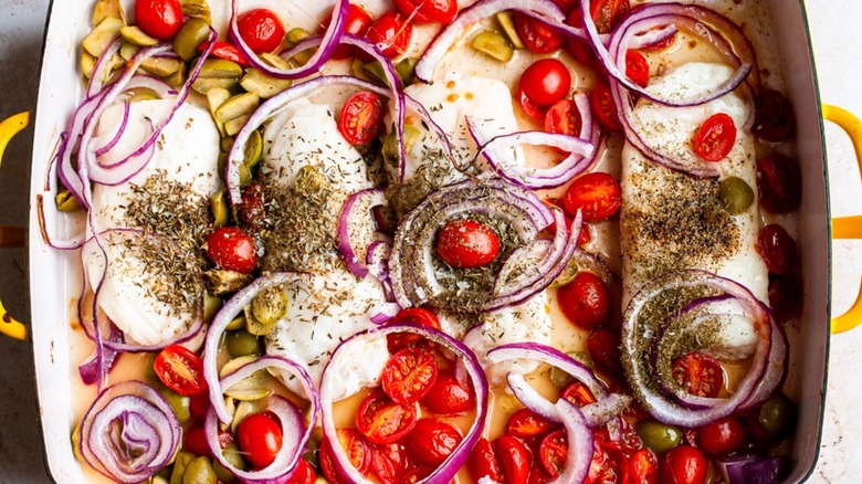 Mediterranean baked cod recipe