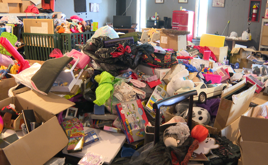 Flood damages Santa's helper's toy and clothes inventory