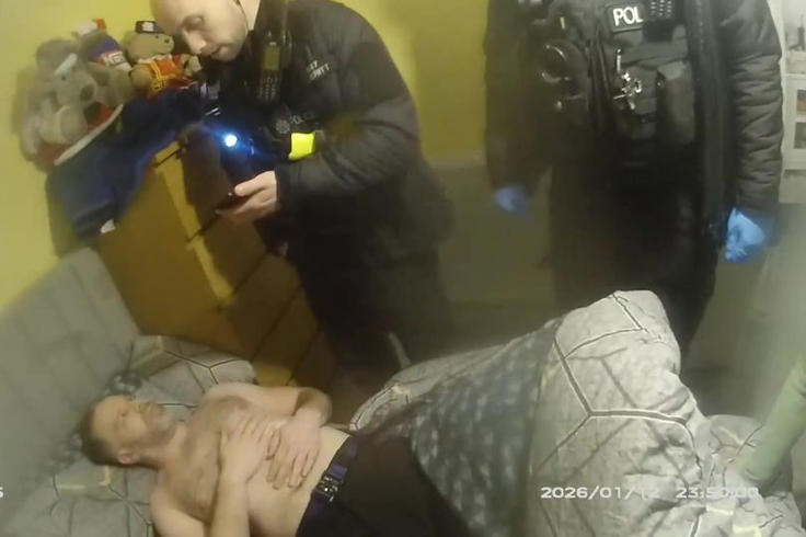 Screengrab taken from bodyworn video showing the arrest of Michael Bretton,