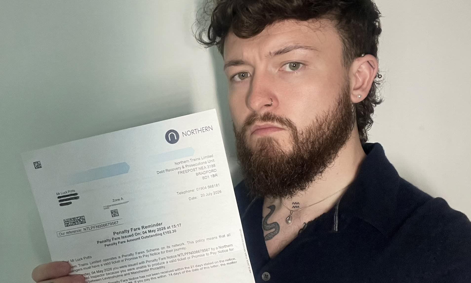 Rail passenger hit with 'ridiculous' £102.50 fine after missing out on buying £1.50 fare