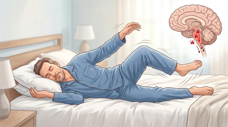 No distúrbio REM, o relaxamento muscular falha e a pessoa pode encenar os sonhos.