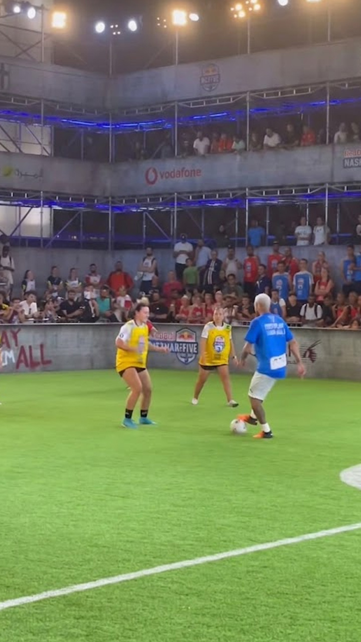 What is it like to share the pitch with a global football icon?