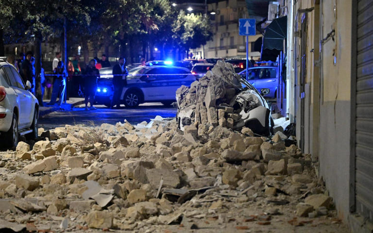Rubble was scattered across the streets - FELICE DE MARTINO/EPA/Shutterstock