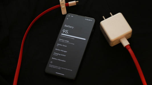 Phone with a charging adapter