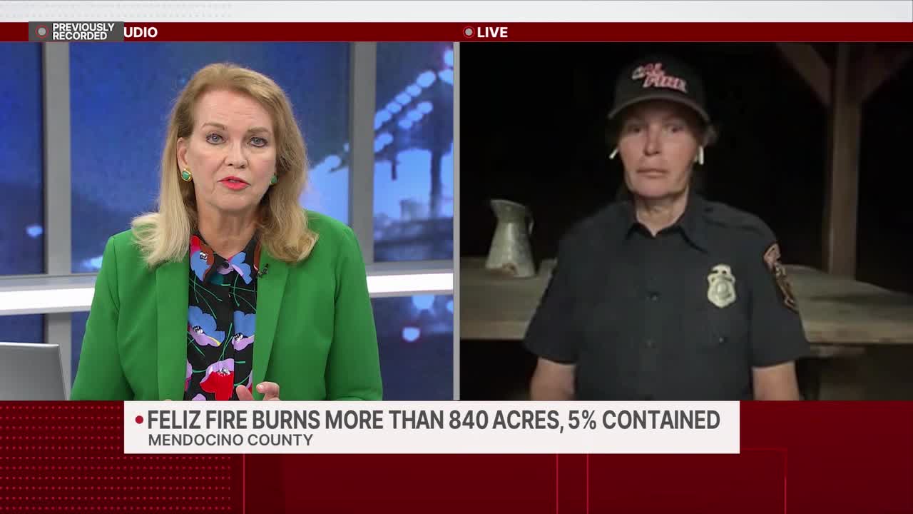 Cal Fire gives update on massive Feliz Fire in Mendocino County