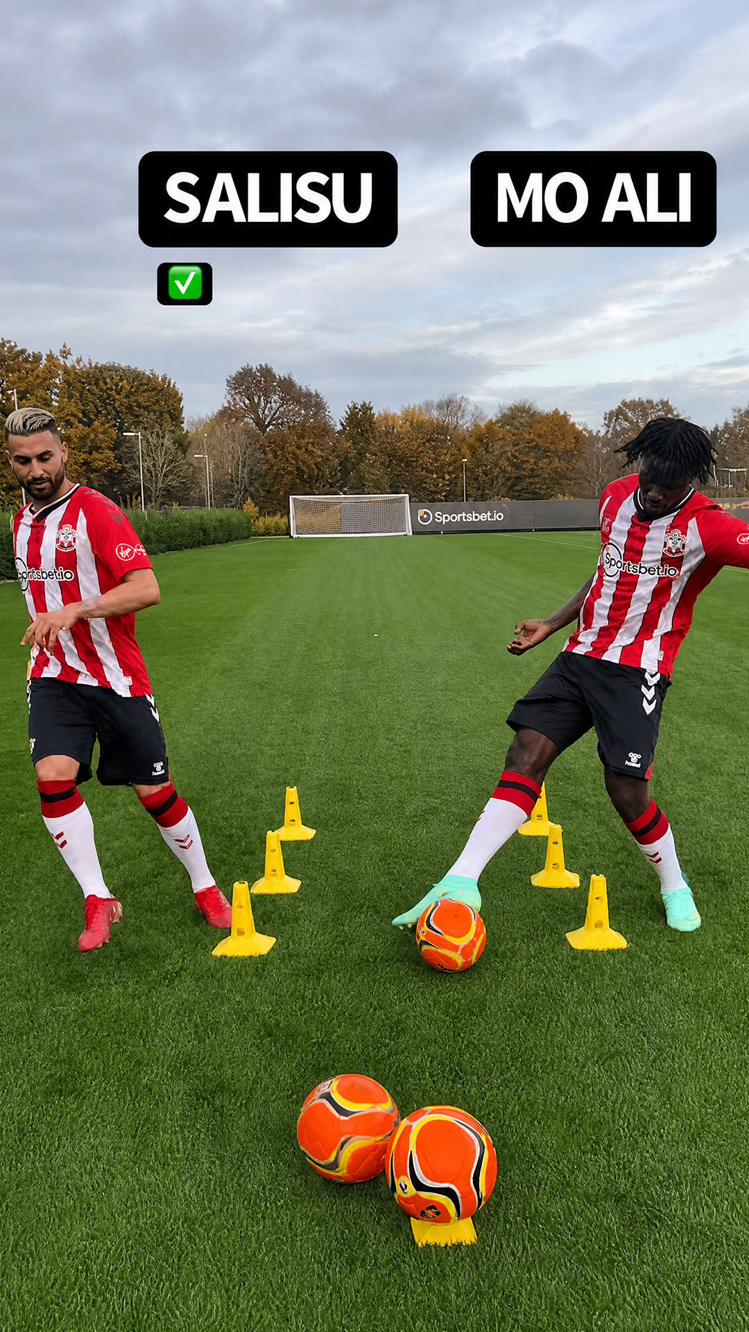 Football dribbling speed challenge tests Salisu against Mo Ali’s close ...