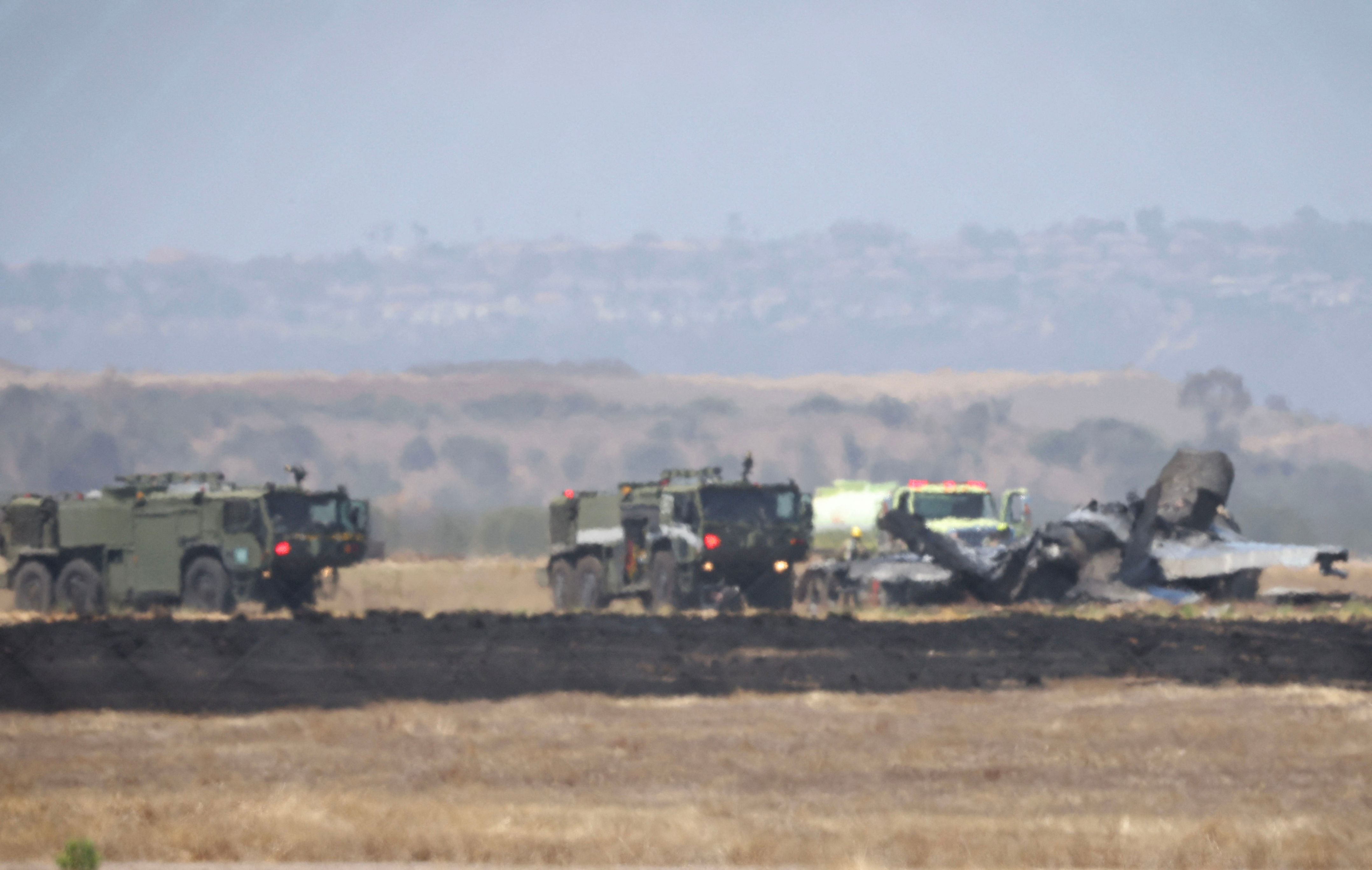 US military fighter jet crashes at California air base, pilot ejected
