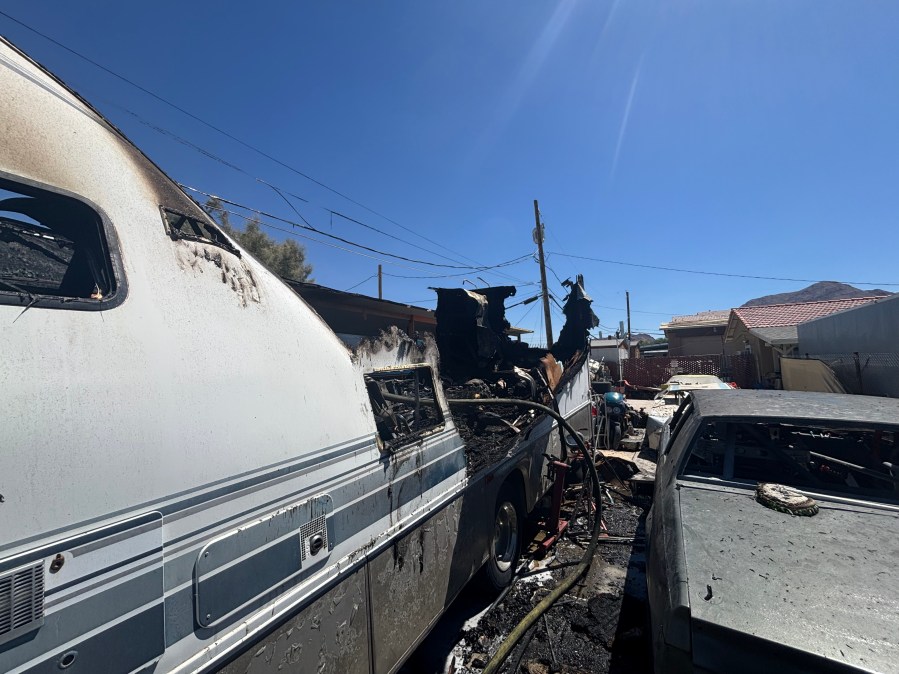 1 hospitalized in RV fire in east Las Vegas valley