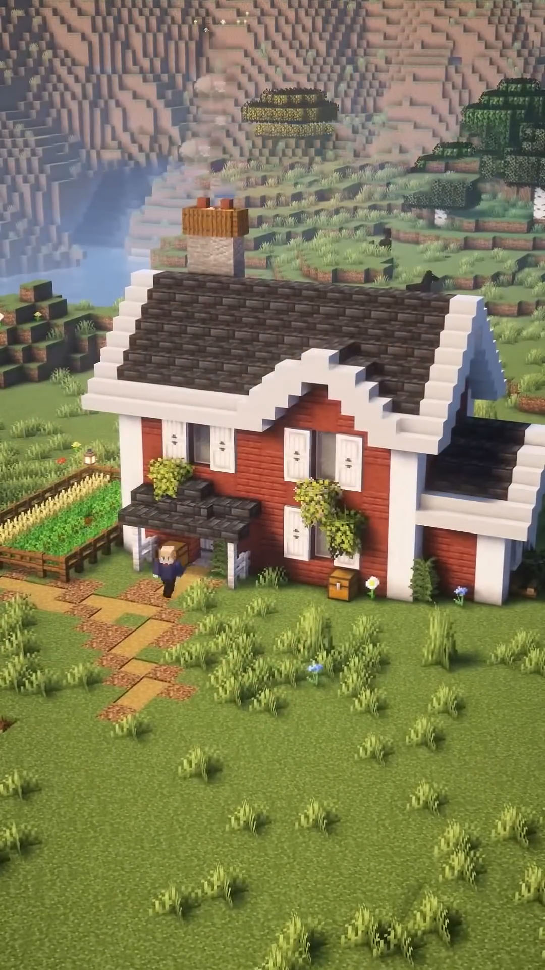 This Minecraft house combines Swedish style and survival function