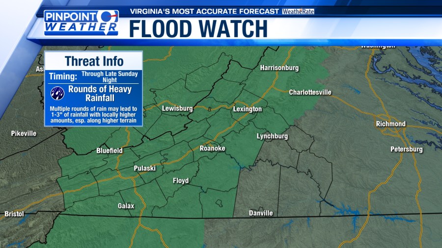 Pinpoint weather: Heavy rain potential today