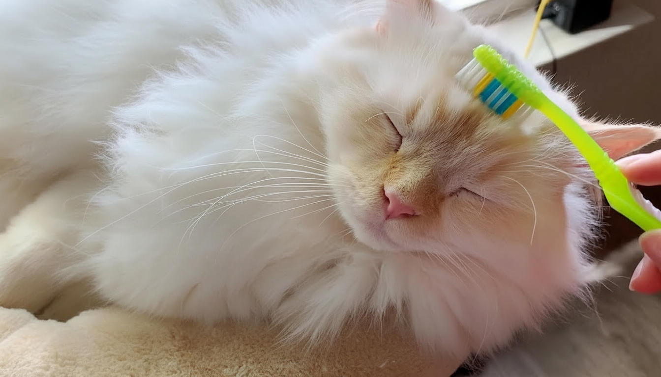 Cats have surprisingly strong reactions to a wet toothbrush