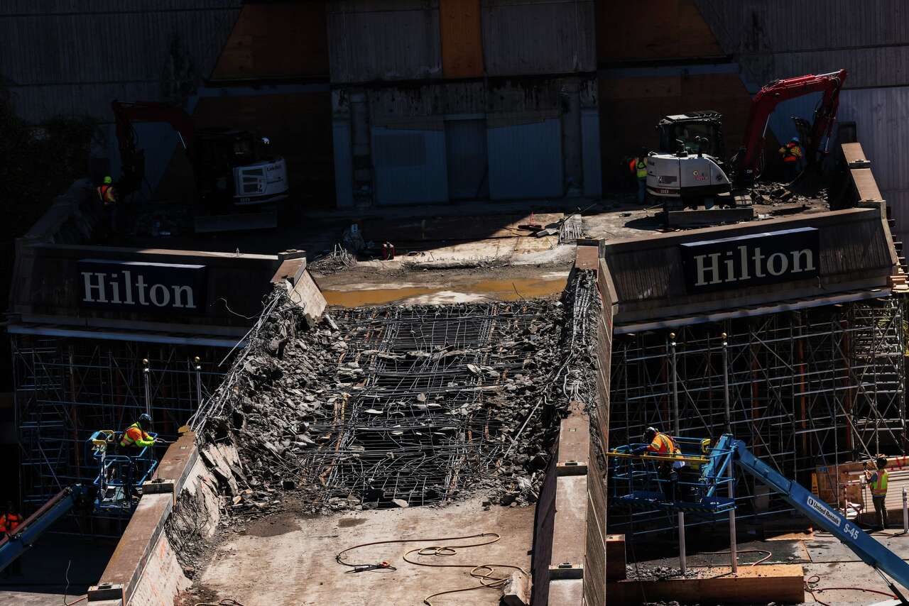 SF.'s bridge to nowhere demolished, daylighting a busy block shrouded for decades