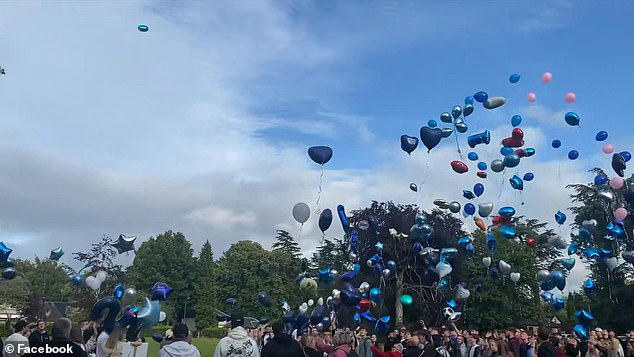 Hundreds attended the release of balloons in his honour last Tuesday