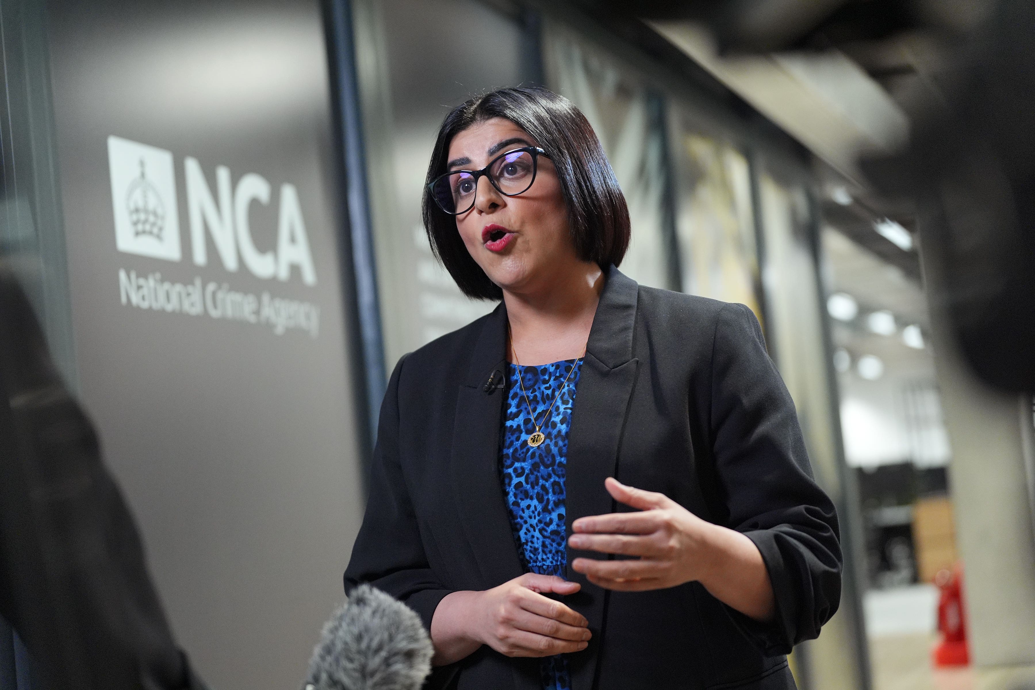 Home secretary Shabana Mahmood during her visit to hear about the work of the National Crime Agency (PA Wire)