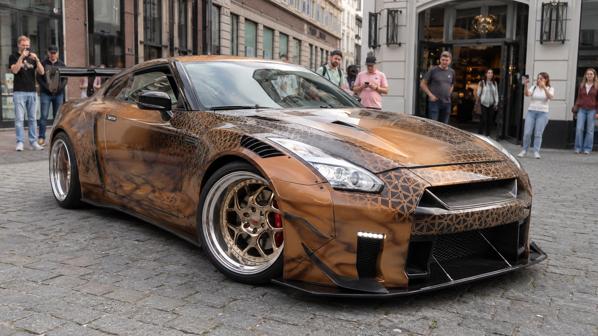 Custom Nissan GT-R draws crowds downtown