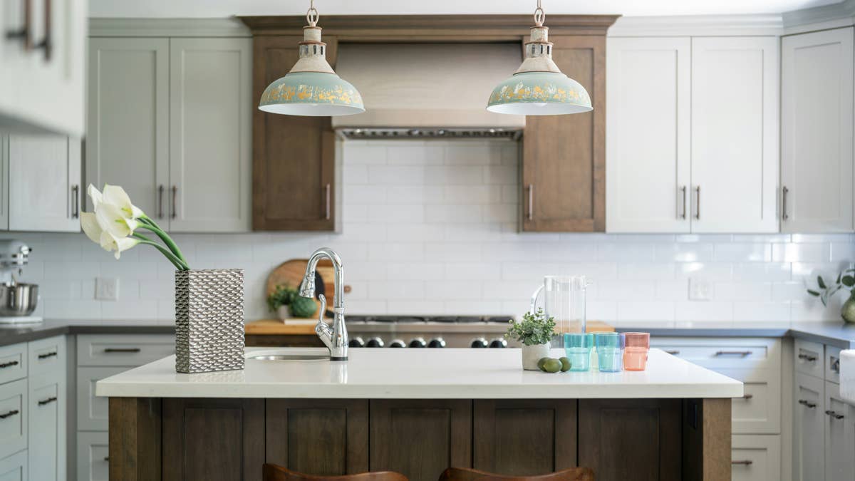 DIYer turns an empty kitchen cabinet into a stylish hidden bar