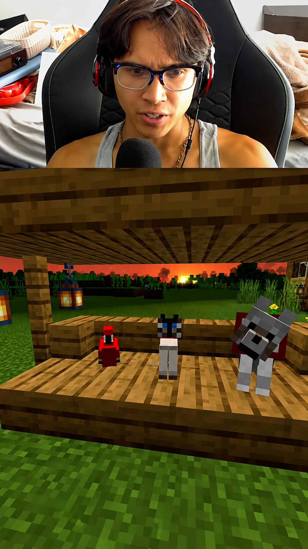 Quick reaction time in Minecraft gameplay