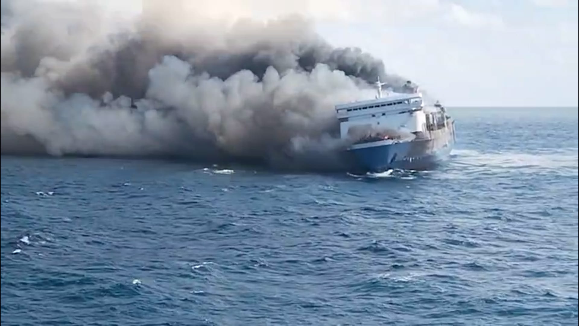 Passenger vessel catches fire off Indonesia