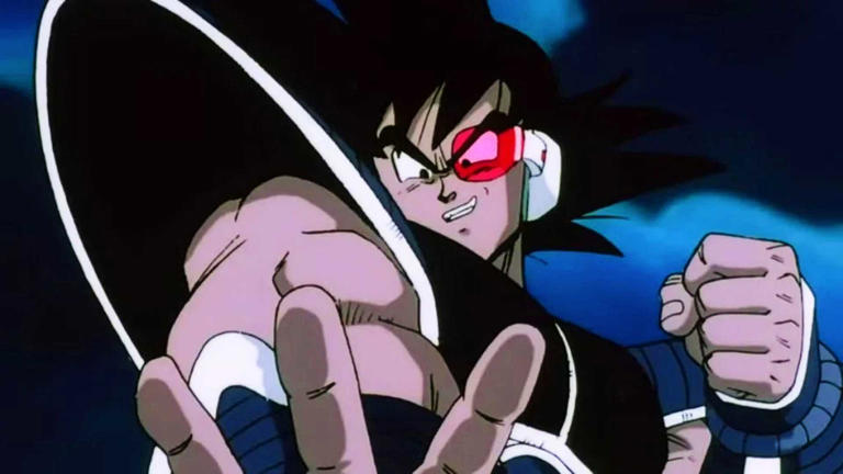 Turles looking down with his hand stretched out in Dragon Ball Z: Tree of Might.