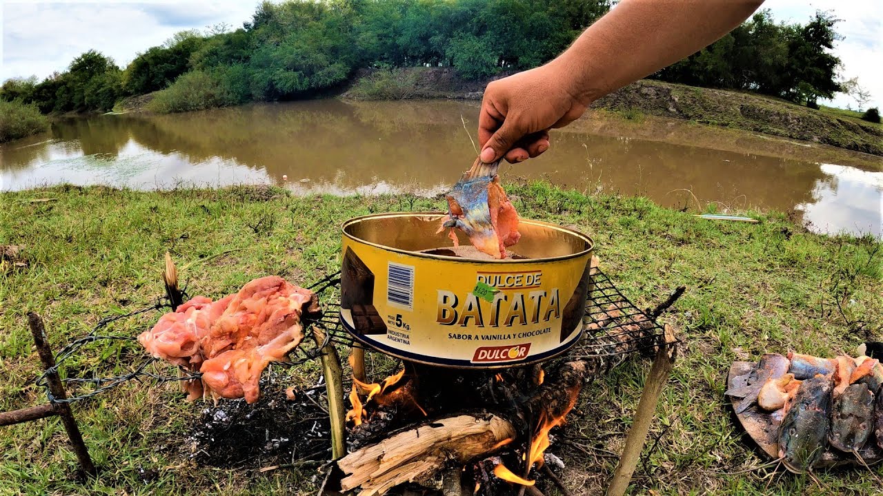 La pesca en el arroyo da como resultado una fritanga de bagre fresca